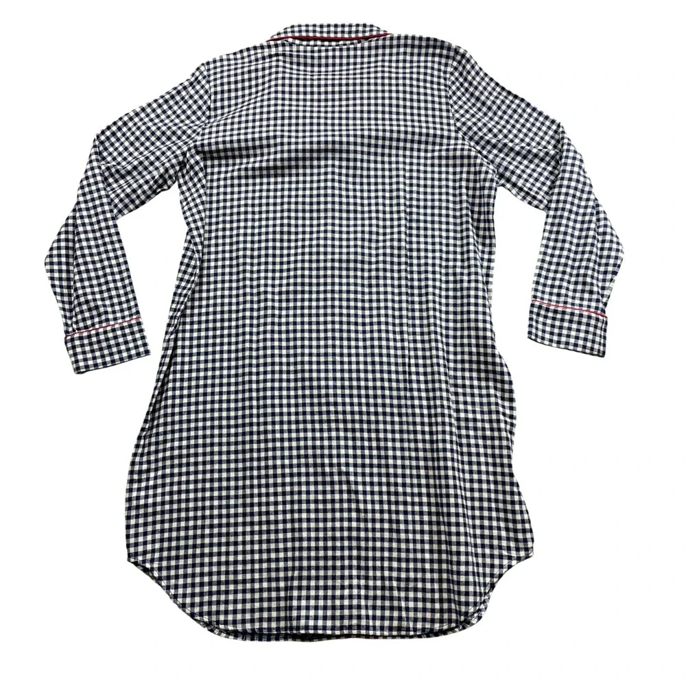 Lands End Ladies Large 14-16‎ NightGown Full Button Front Pocket 100% Cotton